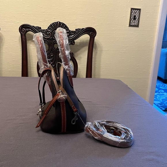 Dooney & Bourke- Small Domed Satchel in Brown and Tan- brand new with tags - Picture 5 of 6